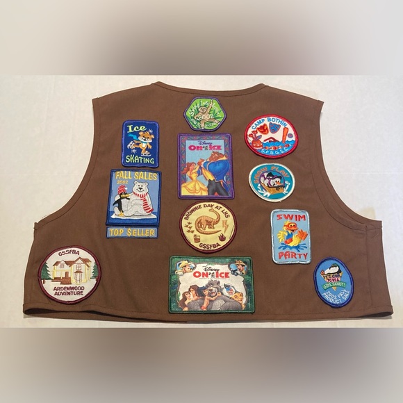 Girl Scouts USA 🟣 Size Medium 10-12 Vintage Y2K Girl Brownie Vest - Picture 4 of 8